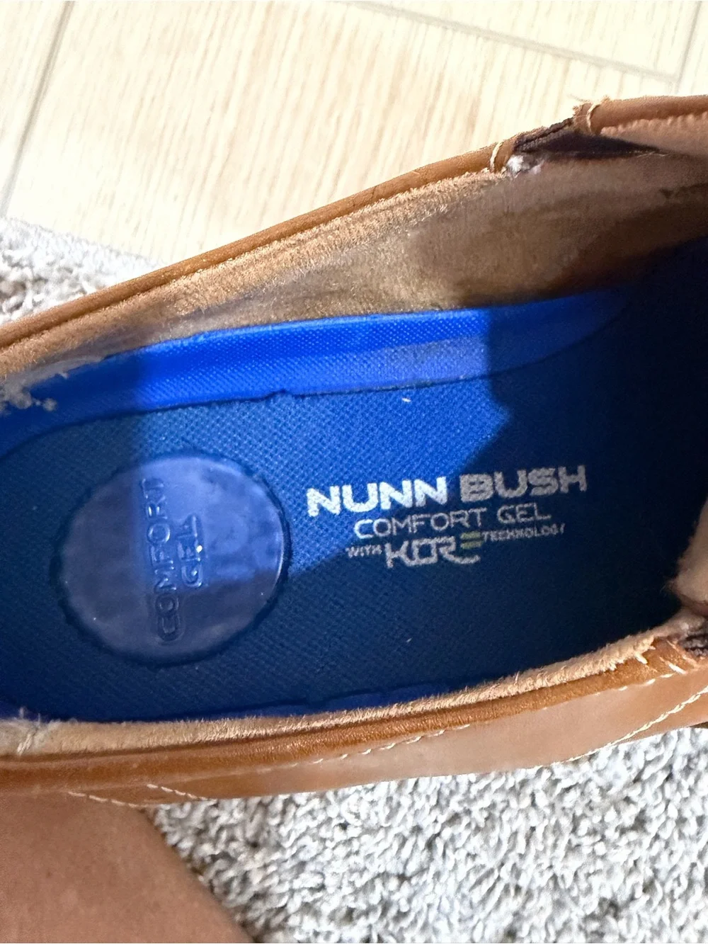 Nunn Bush Classic Cognac Distressed Brown Leather Derby Shoes Size 10M